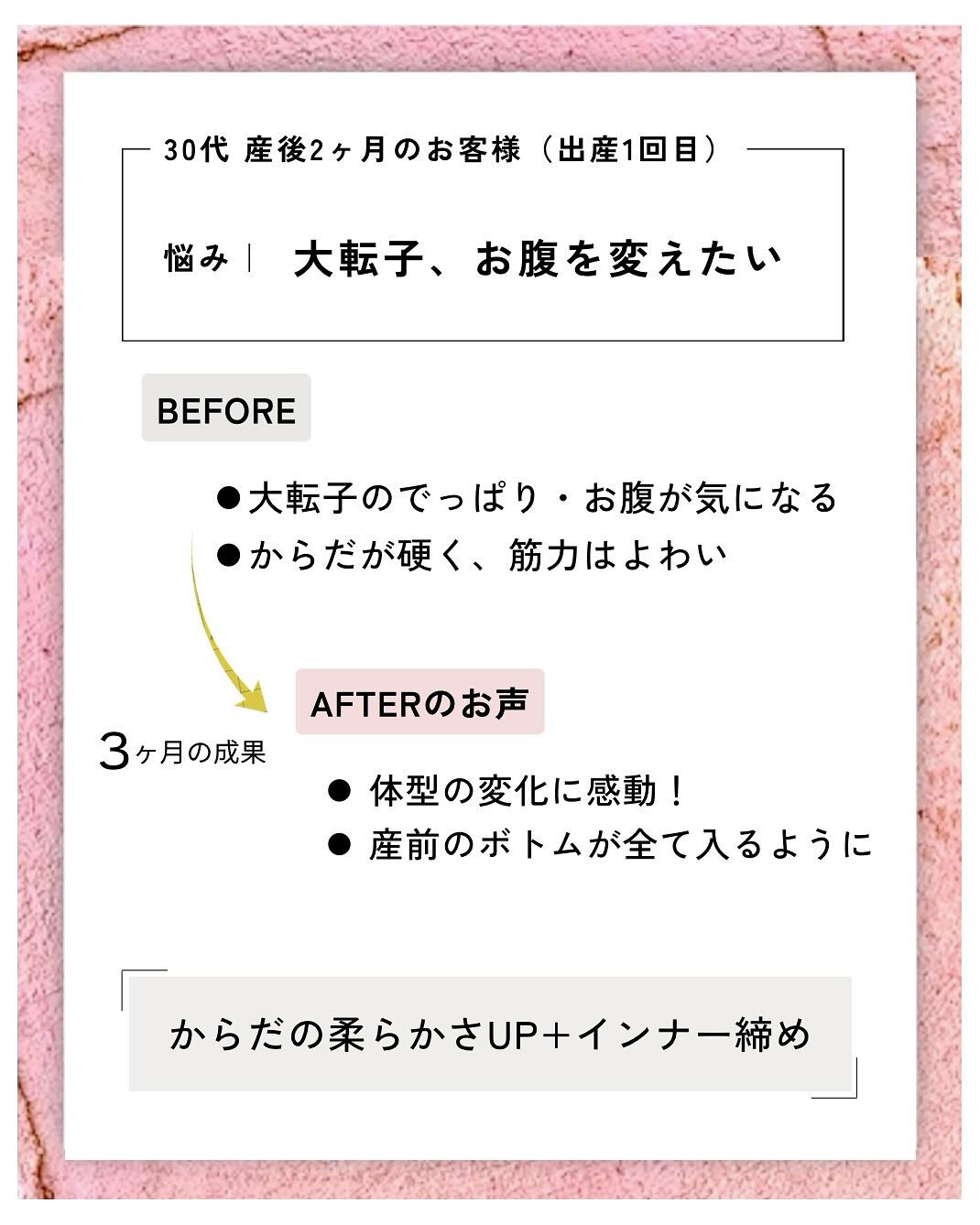 産後の骨盤矯正（骨盤ケアトレ）BeforeAfter